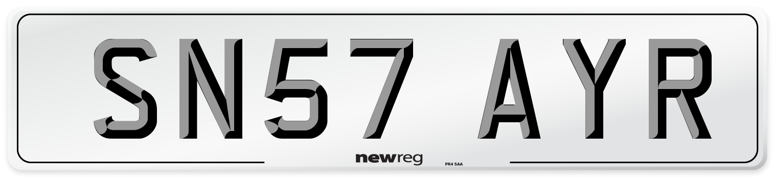 SN57 AYR Number Plate from New Reg
